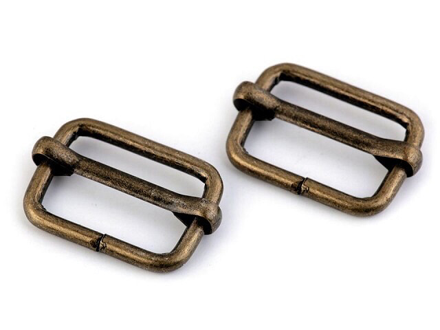 Adjustable Rectangle Slider 20mm- Antique Brass