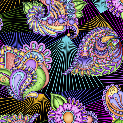 Festival Floral Prism Black 