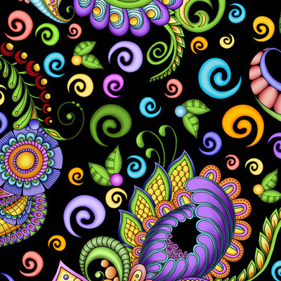 Festival Paisley Geo Black