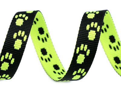 15mm Printed Webbing- Yellow Neon