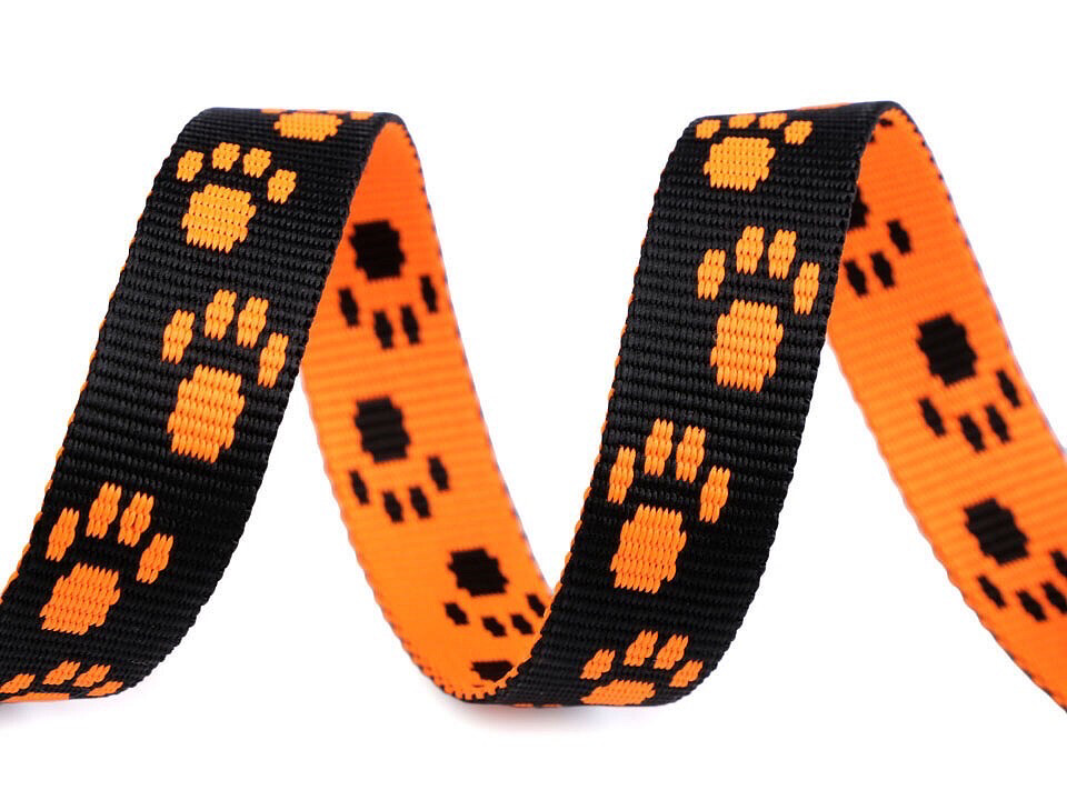 15mm Printed Webbing- Orange