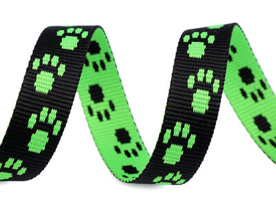 15mm Printed Webbing- Green Yellow