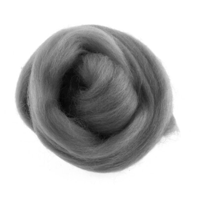 Natural Wool Roving Light Grey