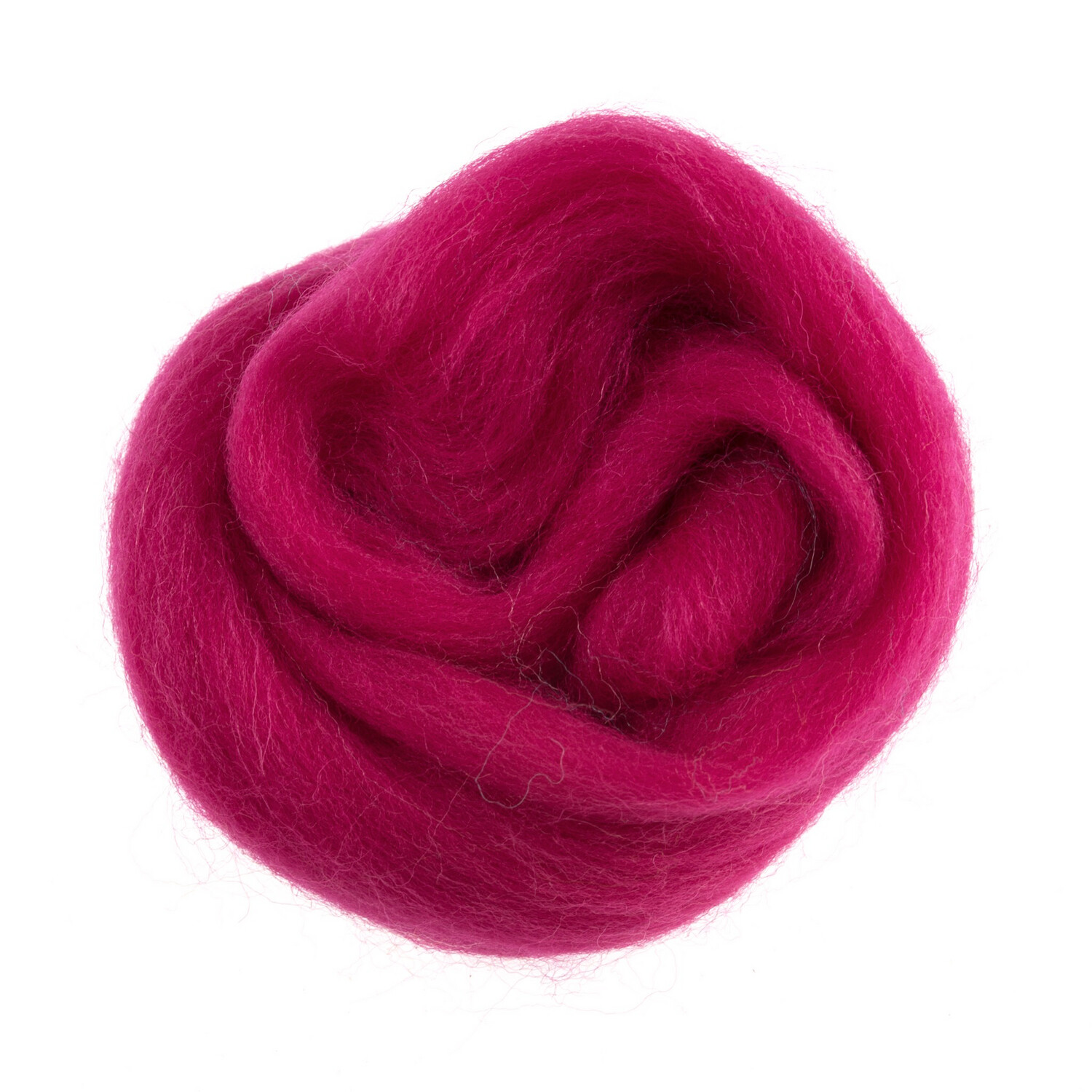 Natural Wool Roving Bright Pink