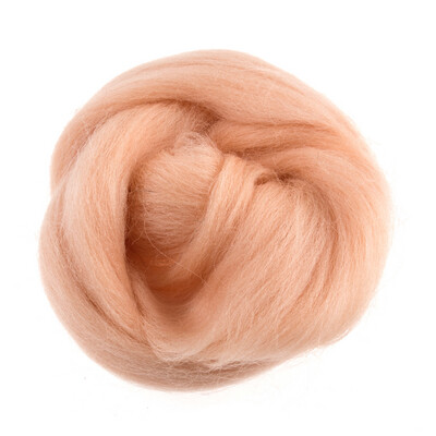 Natural Wool Roving Peach
