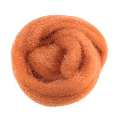 Natural Wool Roving Orange