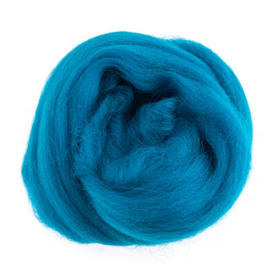 Natural Wool Roving-Turquoise