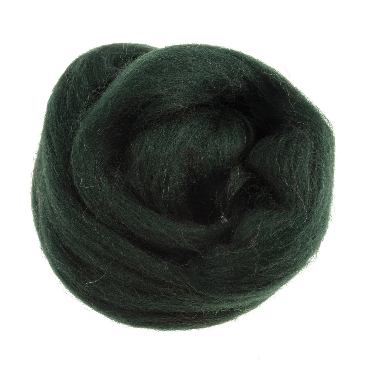 Natural Wool Roving Dark Green