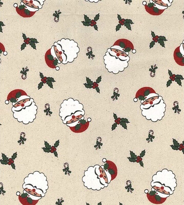 Santa On Cream With Holly