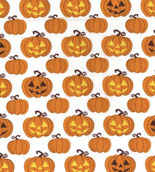 Pumpkins On White Polycotton