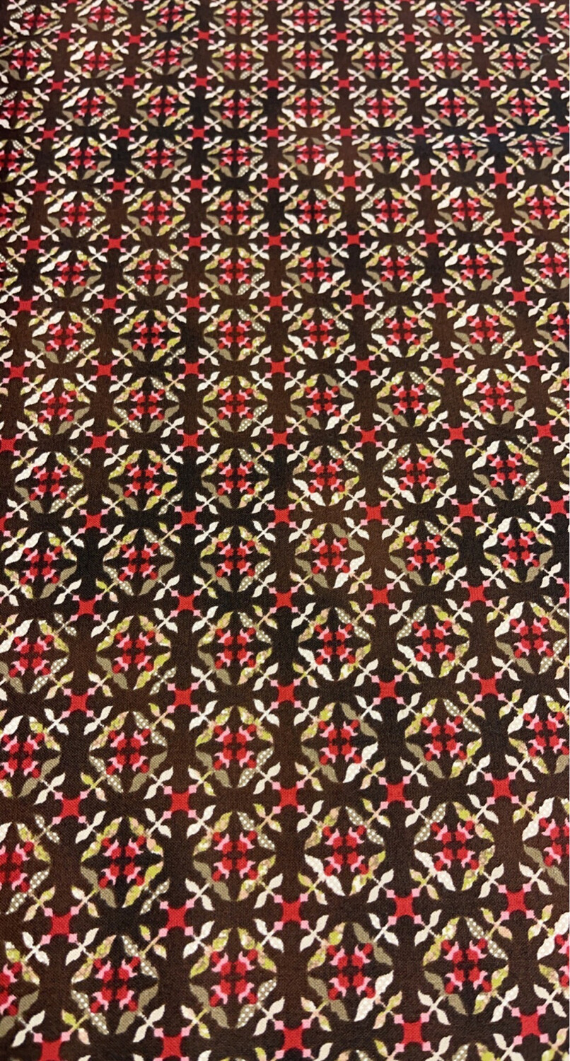 Tile Flowers Brown