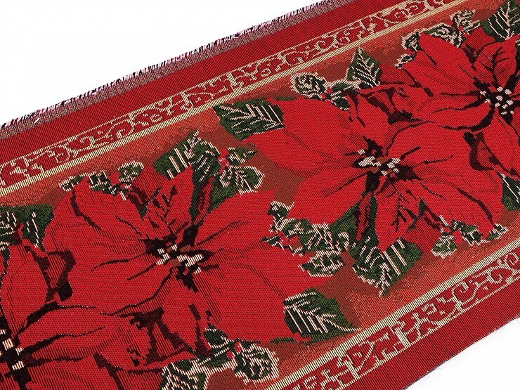 Christmas Poinsettia Tapestry Fabric 