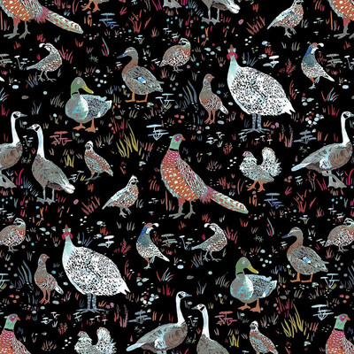 Fox Wood-Bird Season In Black