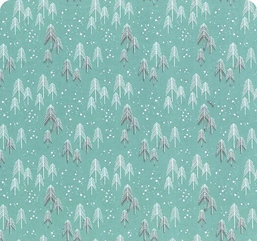 Snowy Day Aqua Trees