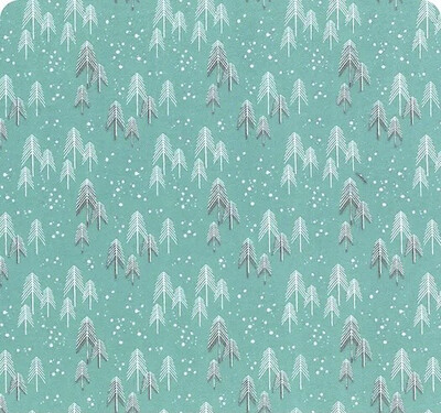 Snowy Day Aqua Trees