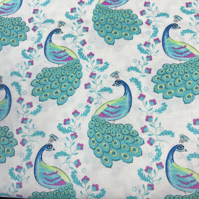 Peacocks On White