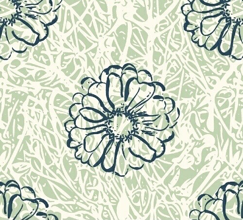 Flowers On Lime Green