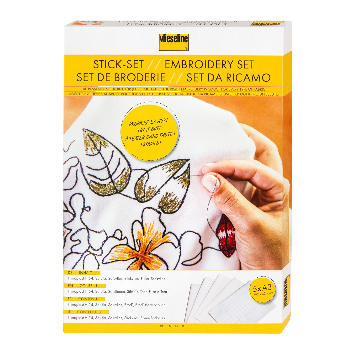 Embroidery Set: 5 x A3 sheets