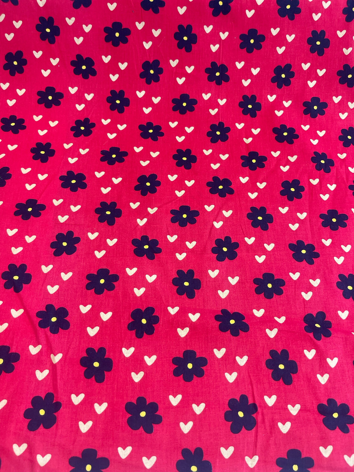 Flowers And Hearts On Red