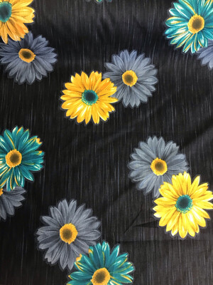 Yellow/blue Sunflowers On Navy