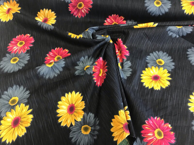 Yellow/pink Sunflower On Navy