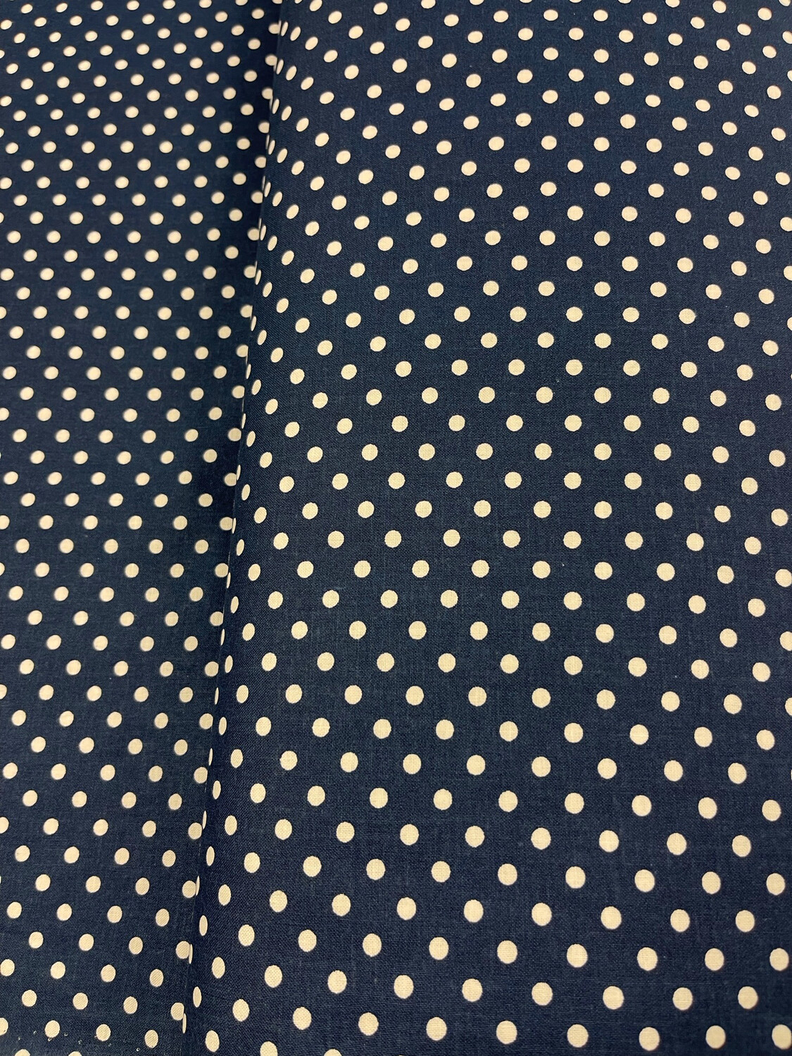 White Polka Dots On Navy