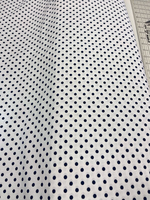 Navy Polka Dots On White