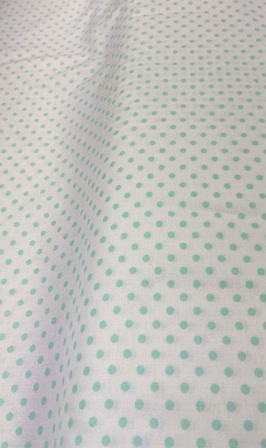 Green Polka Dots On White