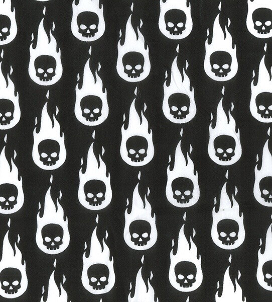 Skulls On Black Polycotton
