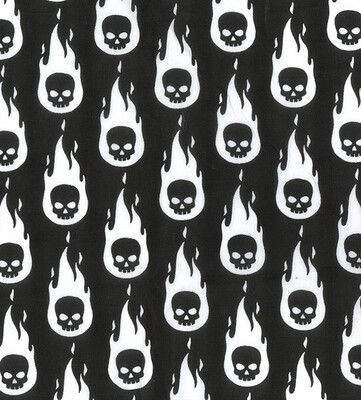 Skulls On Black Polycotton