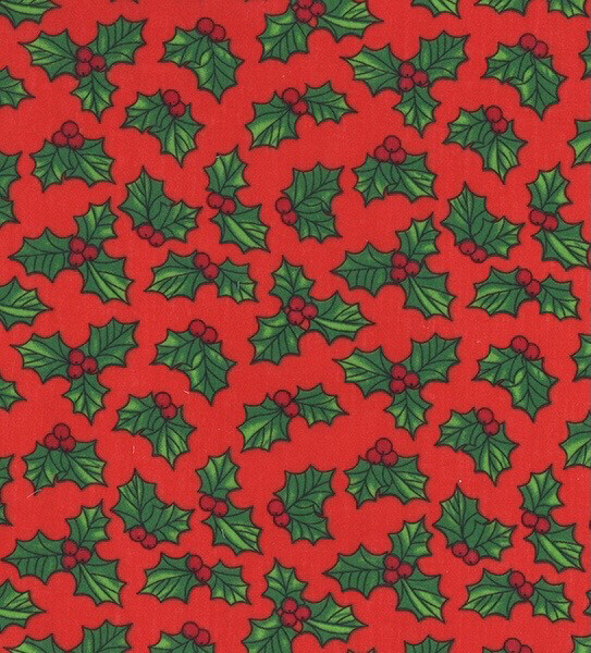 Holly On Red - Polycotton