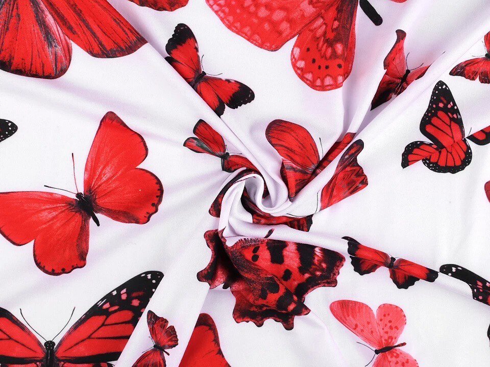 Red Butterfly Jersey Viscose
