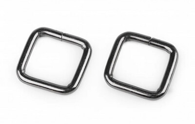 Square ring single loop slider -20 mm Gunmetal Grey
