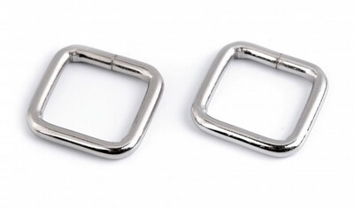 Square ring single loop slider -20 mm Silver