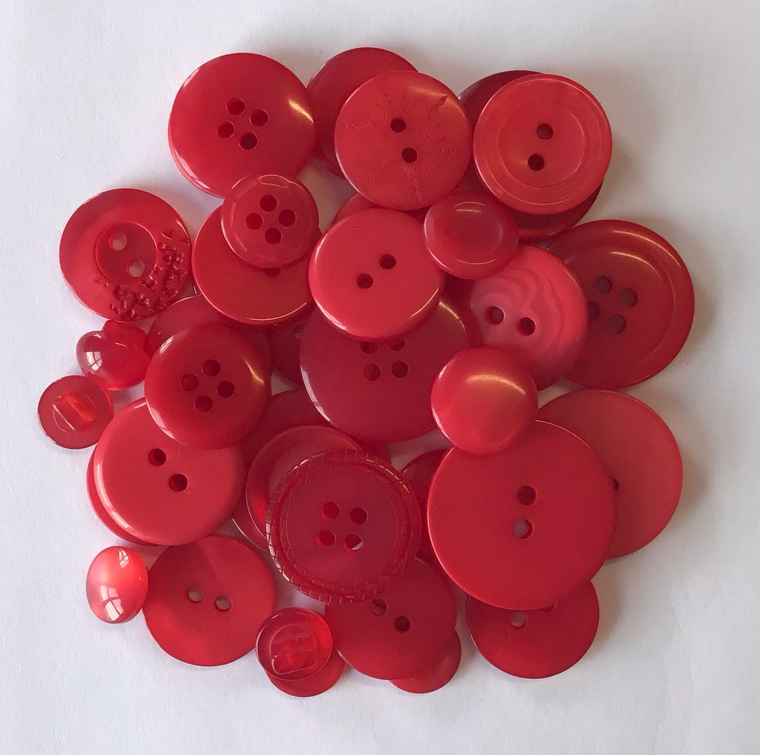 Craft Buttons- Red