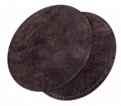 Suede Iron-on Patches with Perforation- Dark  Grey