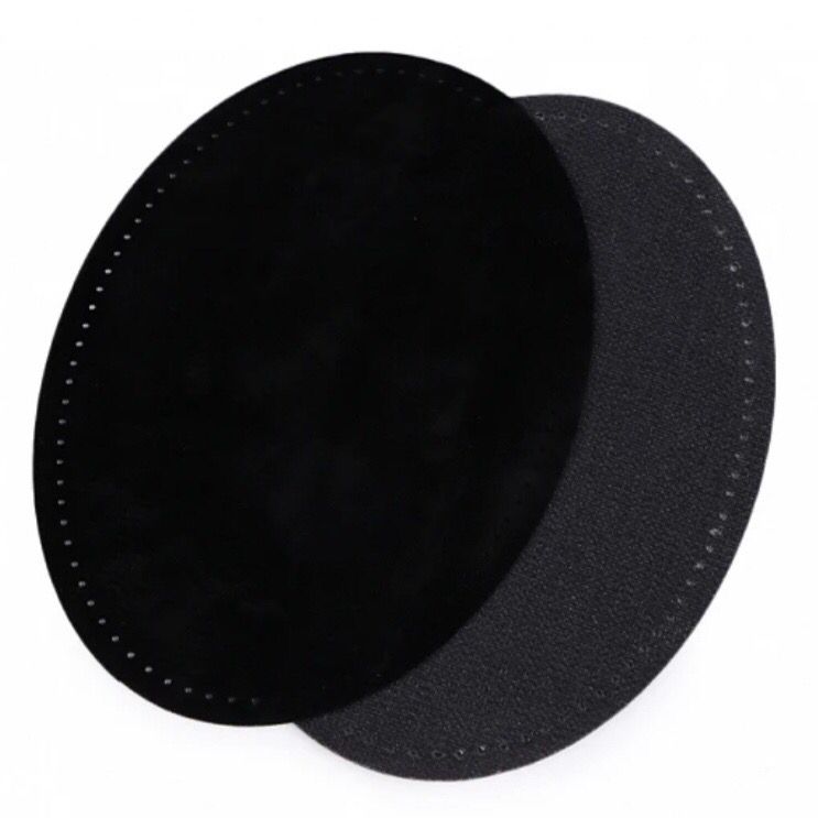 Suede Iron-on Patches with Perforation- Black