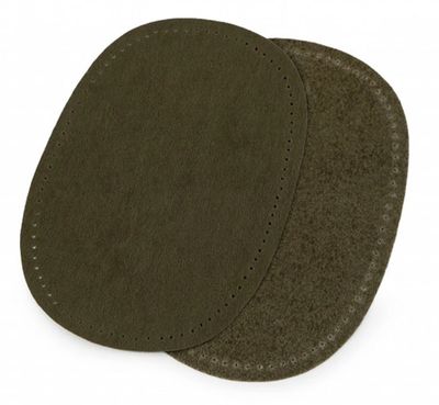 Suede Iron-on Patches with Perforation- Green Khaki
