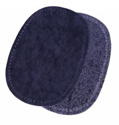 Suede Iron-on Patches with Perforation- Blue Dark