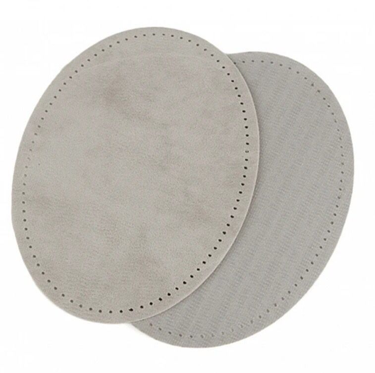 Suede Iron-on Patches with Perforation- Light Grey