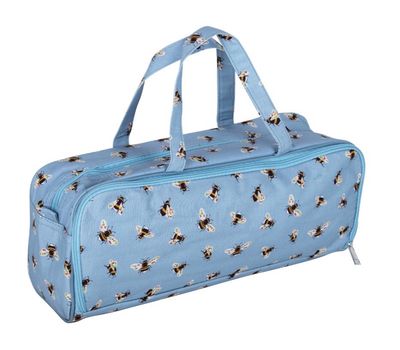 Knitting Bag With Pin Storage- Blue Bee
