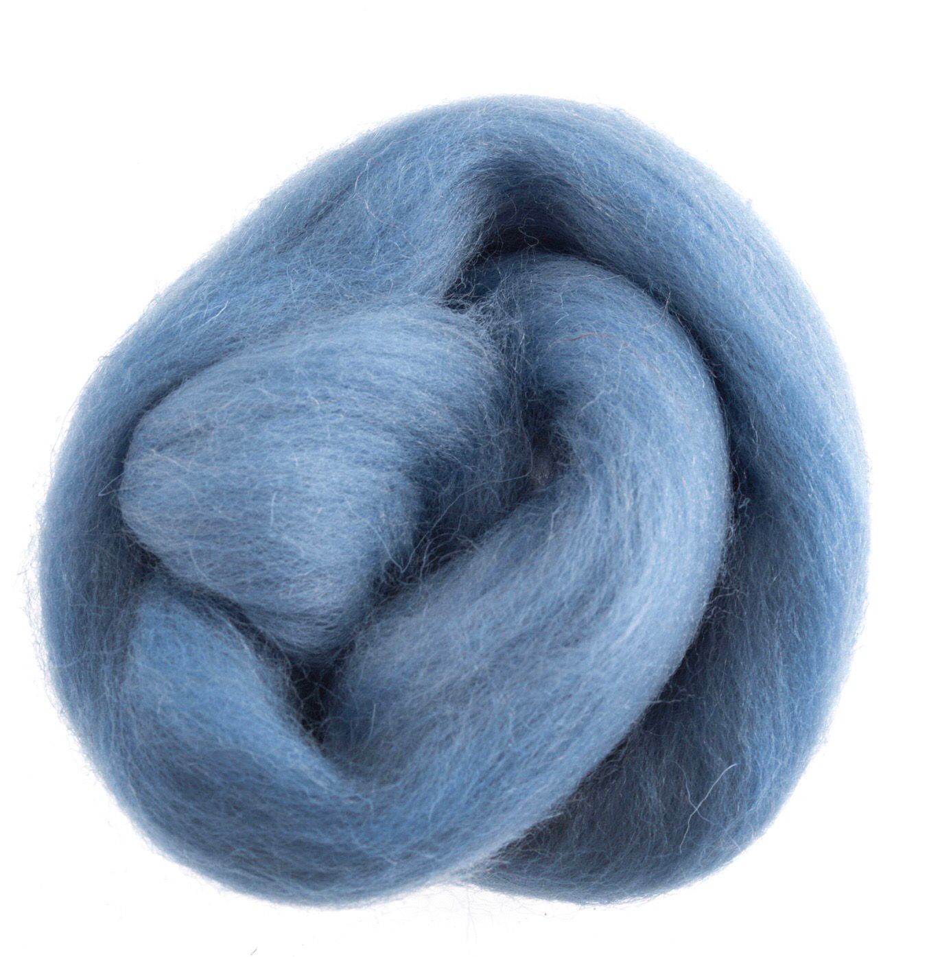 Natural Wool Roving - Light Blue
