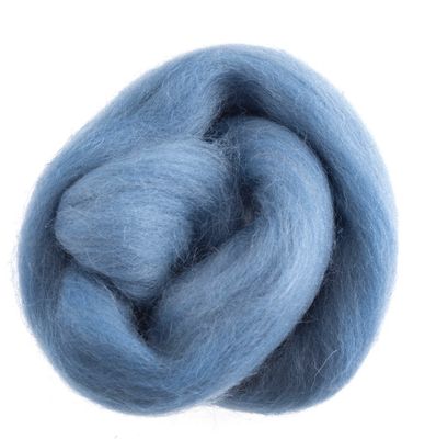 Natural Wool Roving - Light Blue