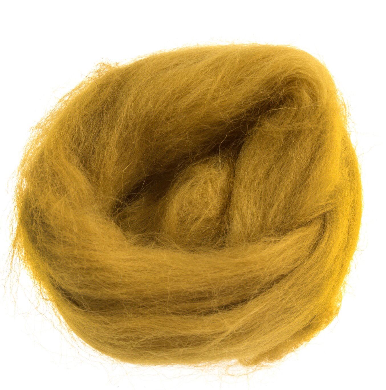 Natural Wool Roving - Mustard