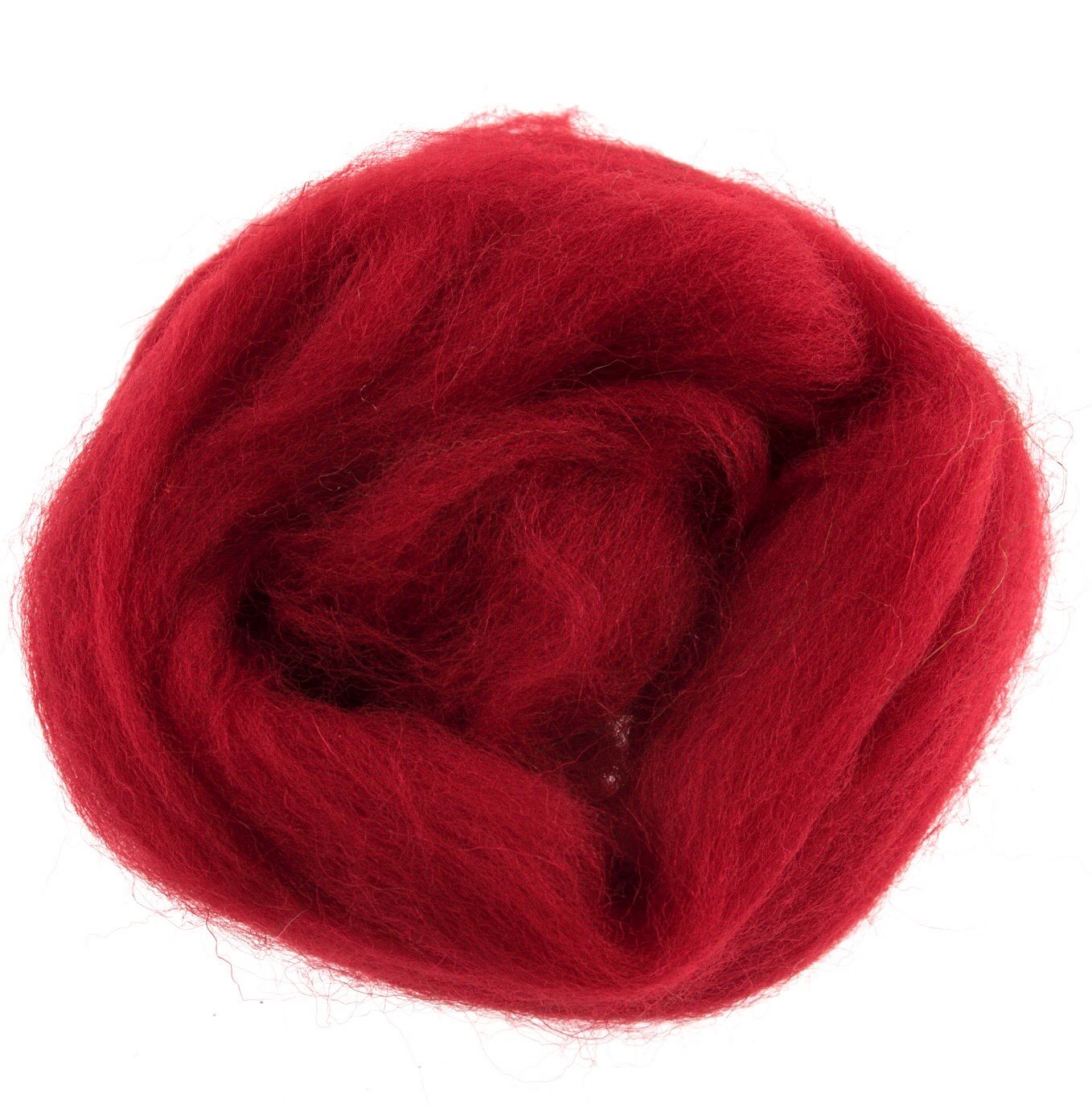 Natural Wool Roving- Dark Red