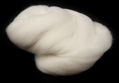 Natural Wool Roving- White 20g