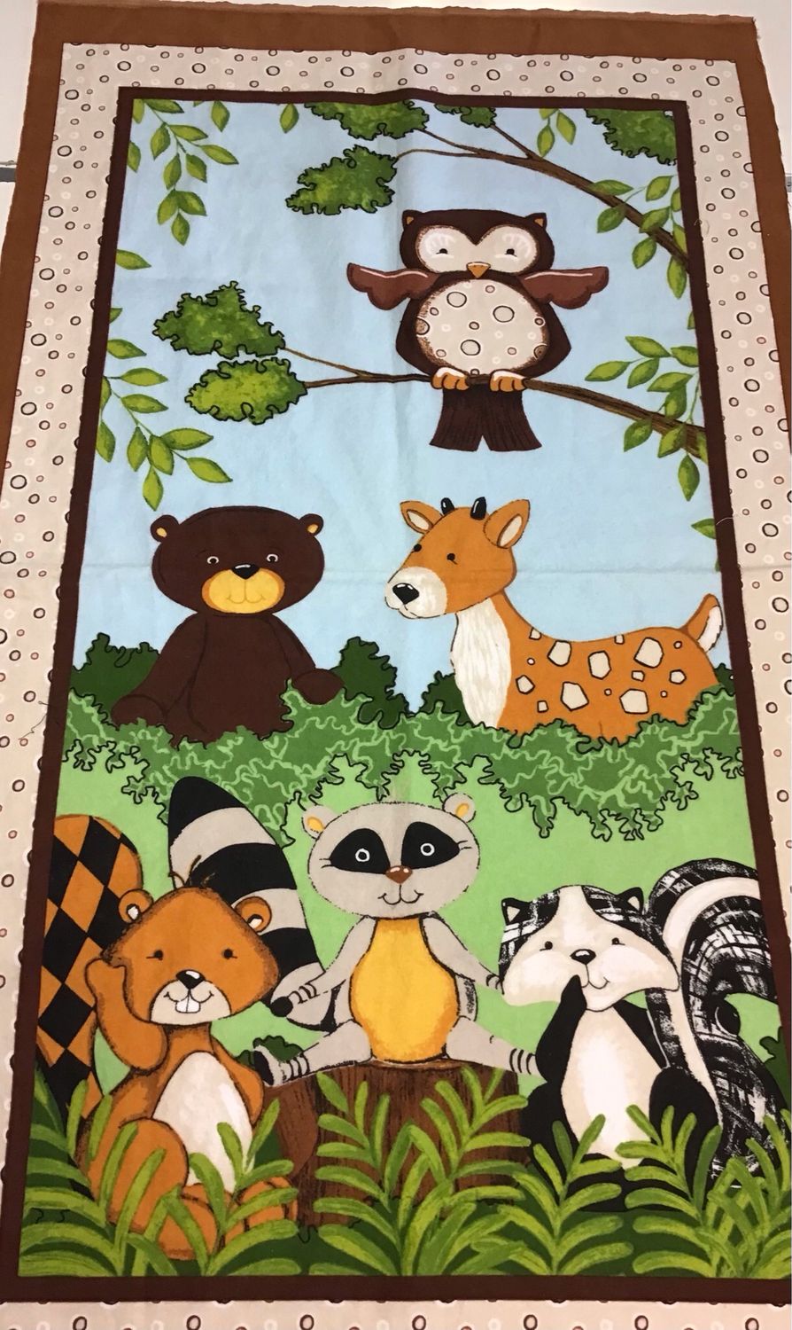 Forest Friends- Brushed Cotton Panel