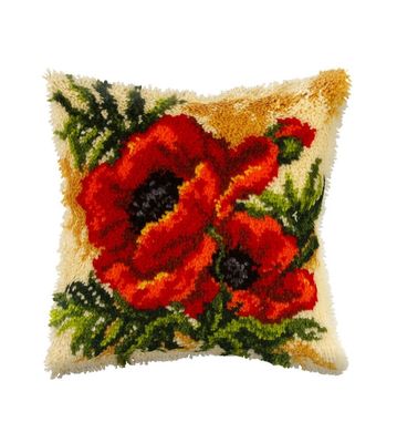 Latch Hook Kit - Cushion - Poppy