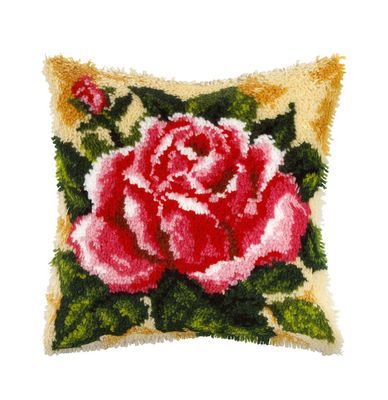 Latch Hook Kit - Cushion - Rose