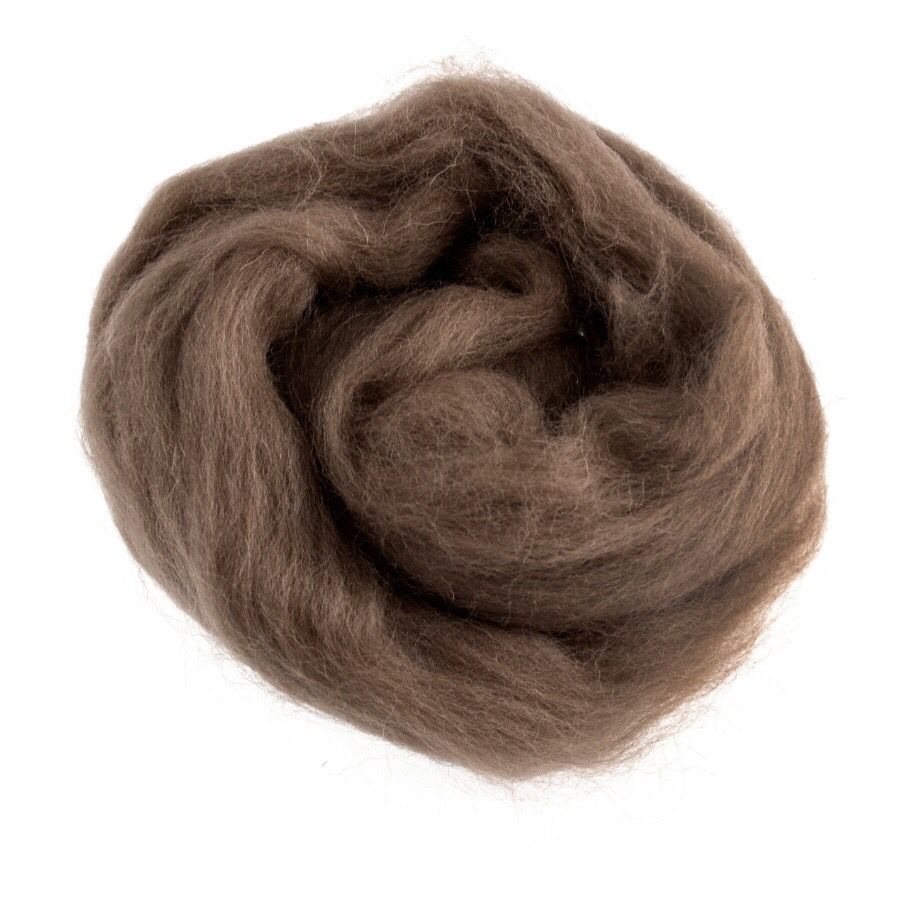 Natural Wool Roving- Cafe Au Lait
